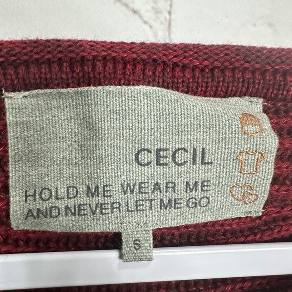 Cecil red viscose cotton blend long sleeve tunic sweater sz S GUC - Picture 2 of 5